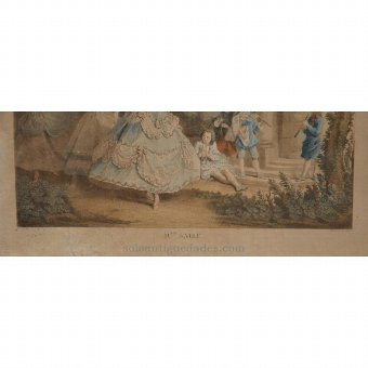 Antique Engraved "Salle Mademoiselle"