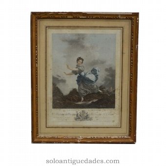 Engraving "La fuite to dessein"