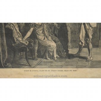 Antique Engraving "The Death of Lucretia"