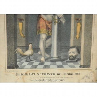 Antique Lithography "Effigy of Santo Cristo de Torrijo"