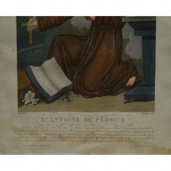 Antique Engraving "St.Antoine Padua"