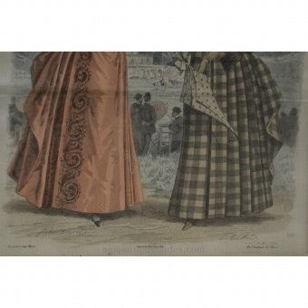 Antique Painted etching performed by Jules David and Gaillani