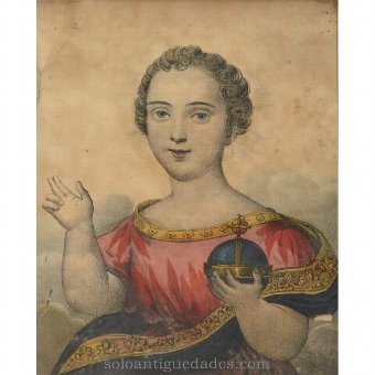 Antique Engraving "El Salvador in the world"