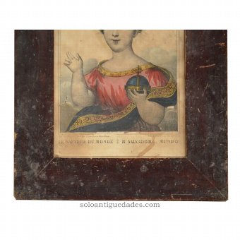 Antique Engraving "El Salvador in the world"
