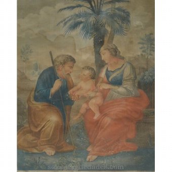 Antique Engraving "Sainte Famille"