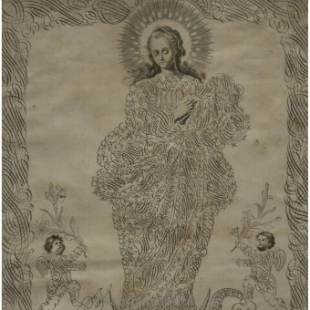 Antique Engraving "Our Lady of Conception"