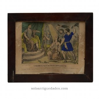 Engraving "Santa Filomena denies hand Diocletian"