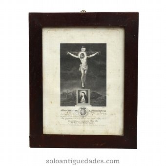 Engraving "Holy Christ of obedience"