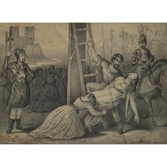 Antique Engraving "Torment of Esmeralda in the Place de la Greva"