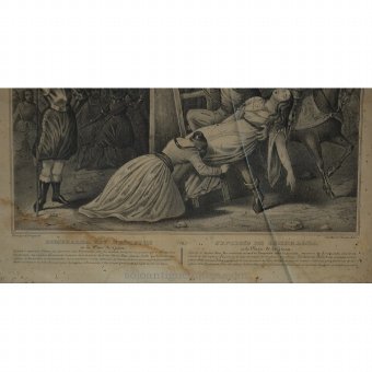 Antique Engraving "Torment of Esmeralda in the Place de la Greva"