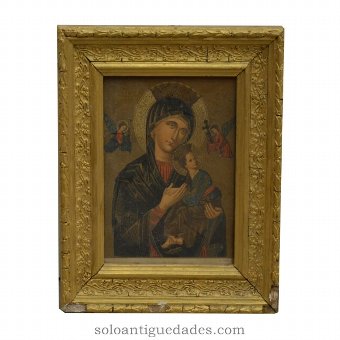 Polychrome lithograph "Our Lady of Eternal Relief"