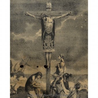 Antique Engraving "The precious blood of Jesus Christ"