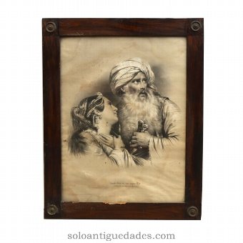 Engraving "Large Etude Aux Deux Crayons"