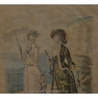 Antique Lithograph from the series "The illustrated elegant fashion"