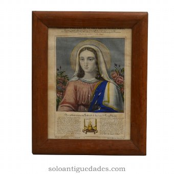 Engraving "PORTRAIT OF THREE VERITABLE VIERGE SAINT MARIE"
