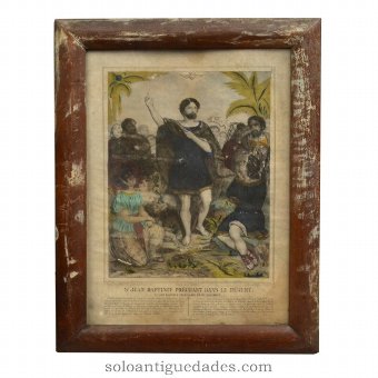 Lithograph "St. John the Baptist preaching in the wilderness"