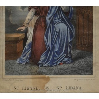 Antique Engraving "Santa Libana"