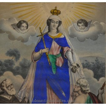 Antique Lithograph "Notre Dame des combs Our Lady of Penha"