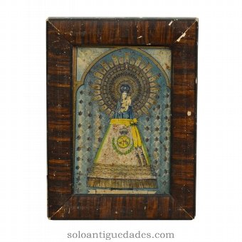 Color Engraving Virgin with Child
