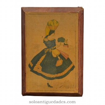 Engraving of woman with child