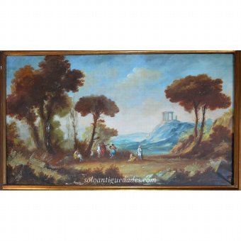 Oil on canvas with allegory of the triumph of Christianity