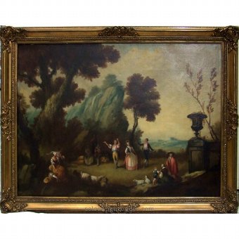 Oil on canvas pastoral scene