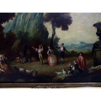 Antique Oil on canvas pastoral scene
