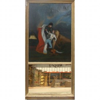 Antique Oil on canvas Napoleon attending a wounded soldier
