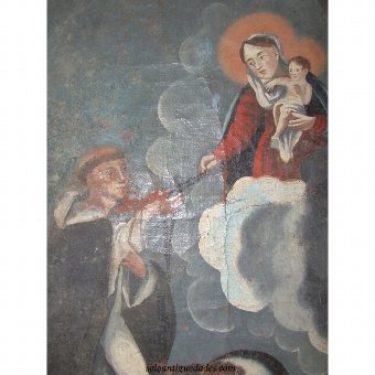 Antique Oil on canvas with Santo Domingo