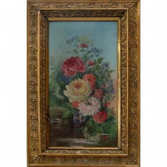 Still life with roses made in oil on canvas