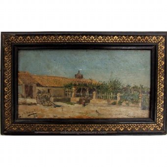 Oil with landscape signed by B.Bianqui