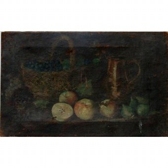 Still life with figs, apples and grapes