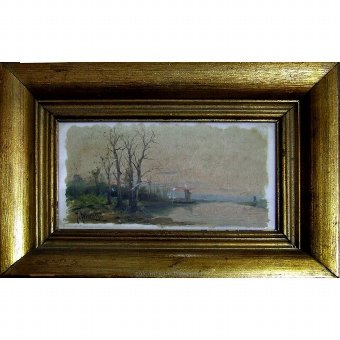 Tile painting signed by J.MARTIN