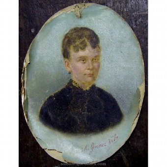 Woman portrait signed by Agust