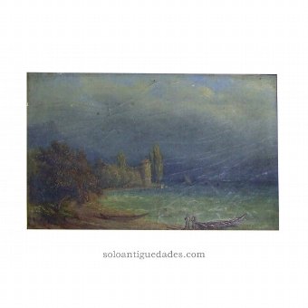 Landscape Oil on cardboard