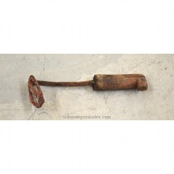 Antique Iron livestock with triangular end with rounded corners