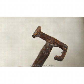 Livestock iron terminating in an L-shaped end