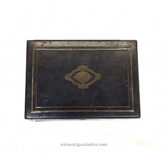 Antique Ebonised wooden jewelry box
