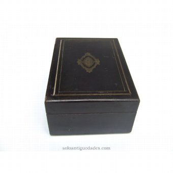 Antique Ebonised wooden jewelry box