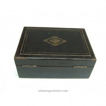 Antique Ebonised wooden jewelry box
