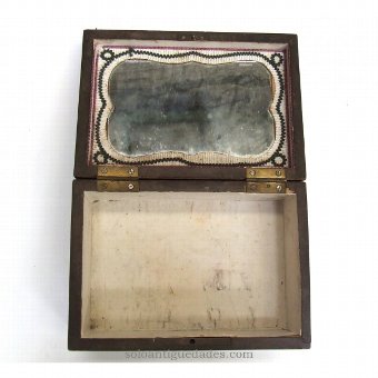 Antique Ebonised wooden jewelry box