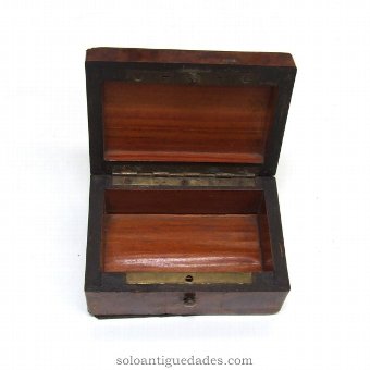 Antique Wooden box decorated with inlaid wood veneer