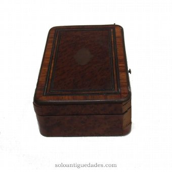 Antique Wooden jewelry box plated