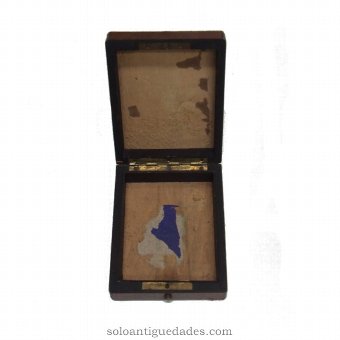 Antique Old wooden jewelry box plated