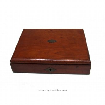 Wooden collection box with metal fixtures