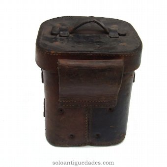 Antique Cylindrical leather case