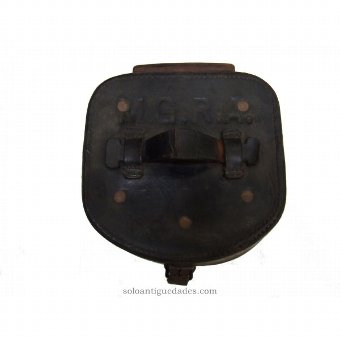 Antique Cylindrical leather case