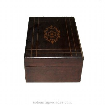 Antique Collection box inlaid with floral decoration