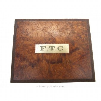 Antique Wooden box with initials FTC