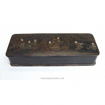 Collection box decorated with oriental scene